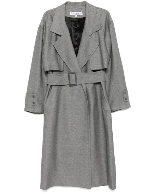 J.W. Anderson Gray Longline Double-Breasted Trench Coat