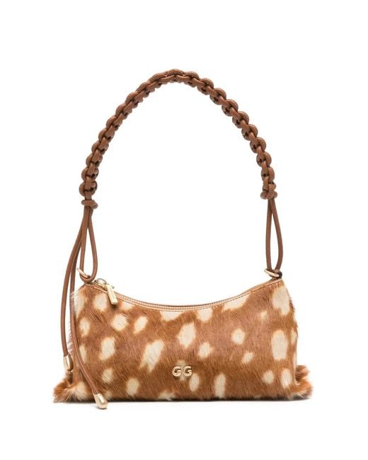 Cult Gaia Brown Osa Spotted Shoulder Bag