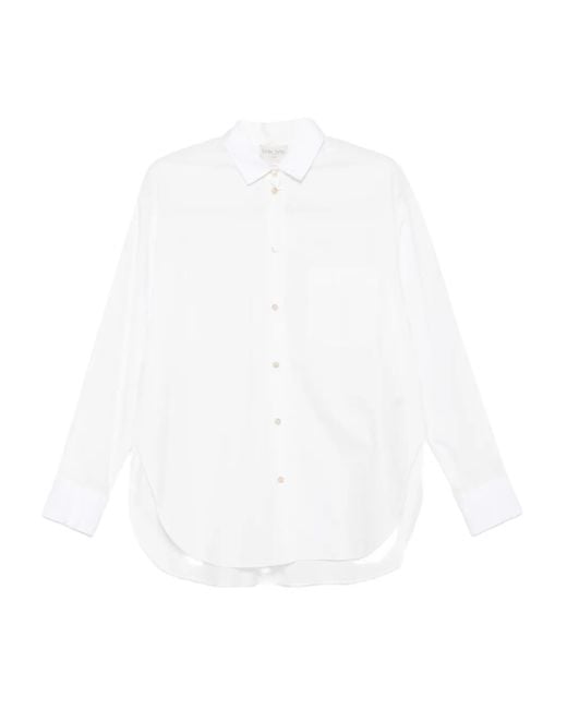 Forte_forte White Chest-Pocket Cotton Shirt