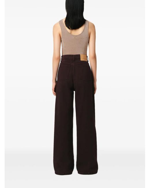 AMI Brown Jeans Mit Weitem Bein