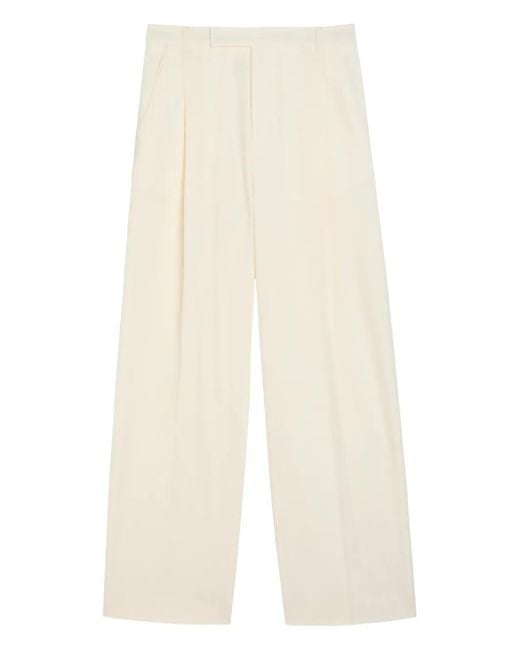 Maria McManus White Pleated-Front Trousers