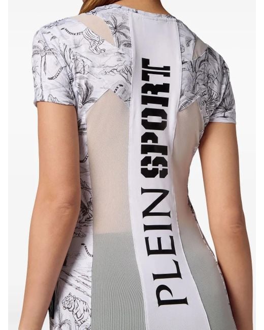 Philipp Plein White Graphic-Print Compression T-Shirt
