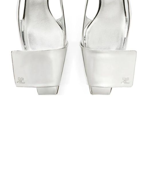 Courreges White 45Mm Sling-Back Pumps