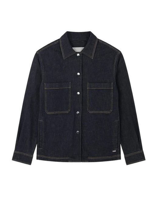 Paul & Shark Blue Denim-Effect Stretch Cotton Overshirt