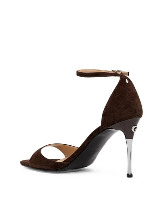 Guess White Suede Ankle-Strap Sandals