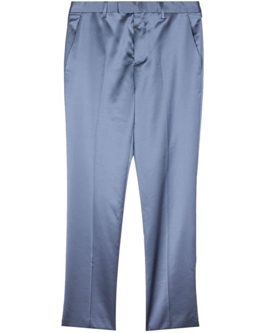 Paul Smith Blue Tailored Satin Trousers for men