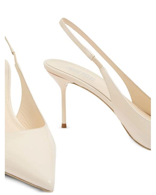 Paris Texas White Lidia Slingback Pointed Pumps
