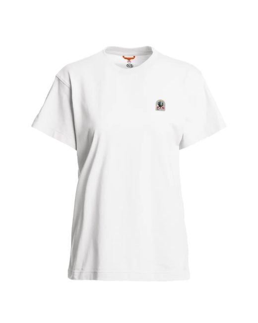 Parajumpers White Logo-Patch T-Shirt