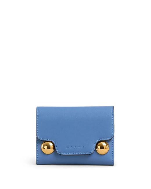 Marni Leren Portemonnee in het Blue