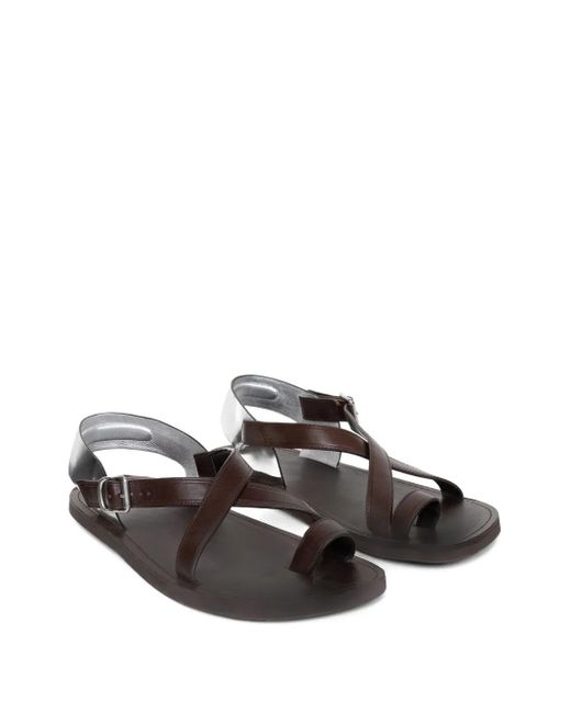 Dries Van Noten Black Cross-Strap Sandals for men