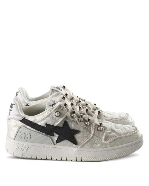 A Bathing Ape Gray Baskets À Étoiles Cloutées