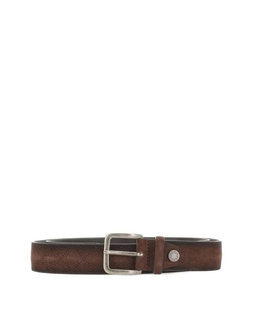 Gianni Chiarini White Quilted Suede Belt for men
