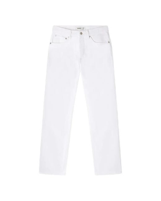 Sandro White Regular Raw Jeans for men