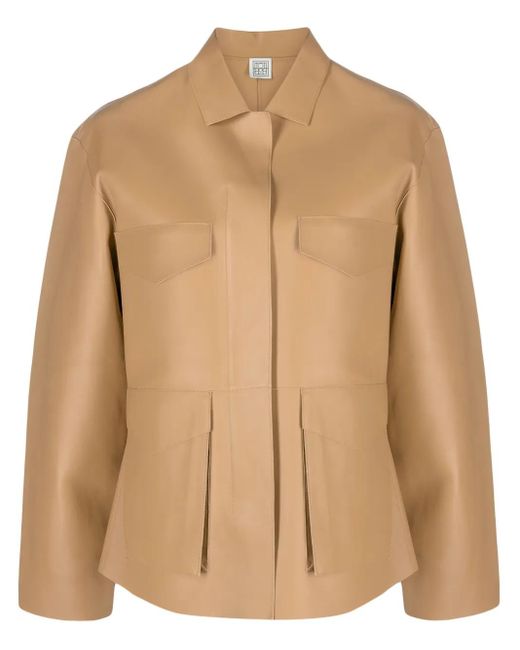 Totême Natural Army Leather Jacket