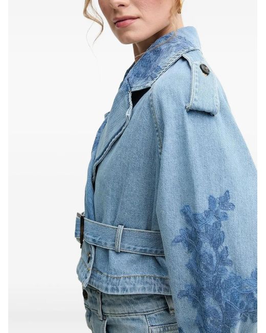 Ermanno Scervino エンブロイダリー デニムジャケット Blue