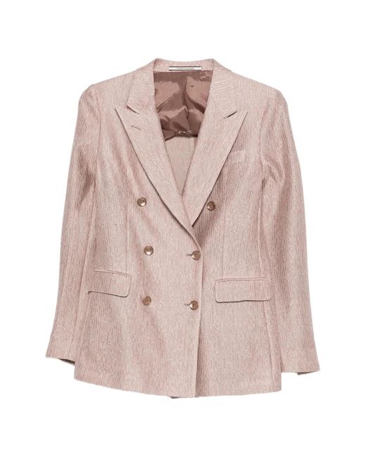 Tagliatore Pink Double-Breasted Blazer