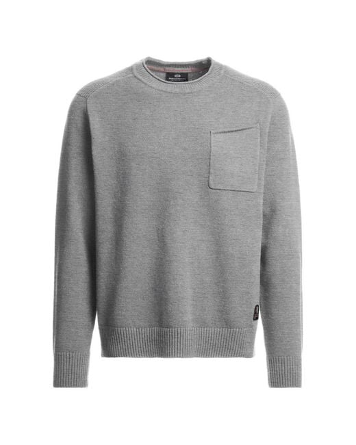Parajumpers Gray Enego Crew-Neck Knit for men
