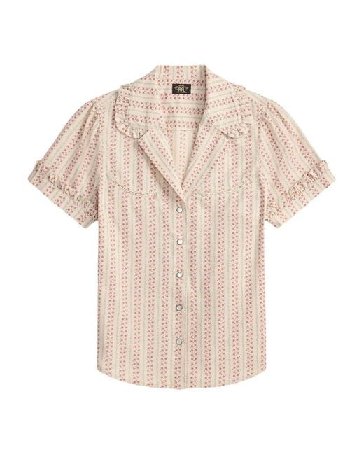 RRL Natural Floral-Print Ruffled-Trim Shirt