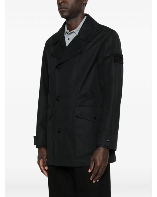 Stone Island Black Buttoned Pocket Jacket for men