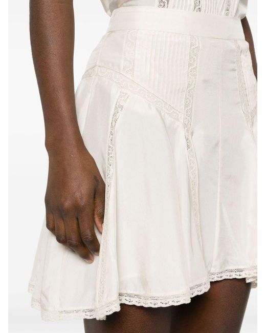 Isabel Marant Natural White Zia Silk Mini Skirt - Women's - Silk