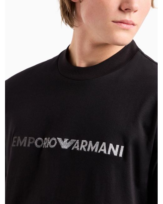 Emporio Armani Black T-Shirt With Logo for men
