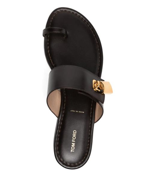Tom Ford エスプレッソ フラットサンダル Black