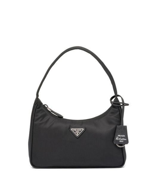 Prada Logo-plaque Mini Bag in Black | Lyst