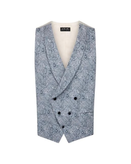 Luigi Bianchi Blue Lbm 1911 Double-Breasted Waistcoat for men