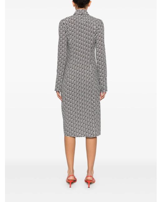 Patrizia Pepe ハウンドトゥース ドレス Gray