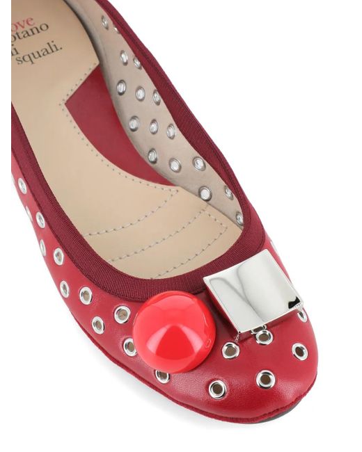Dove Nuotano Gli Squali Red Becky Ballet Flats