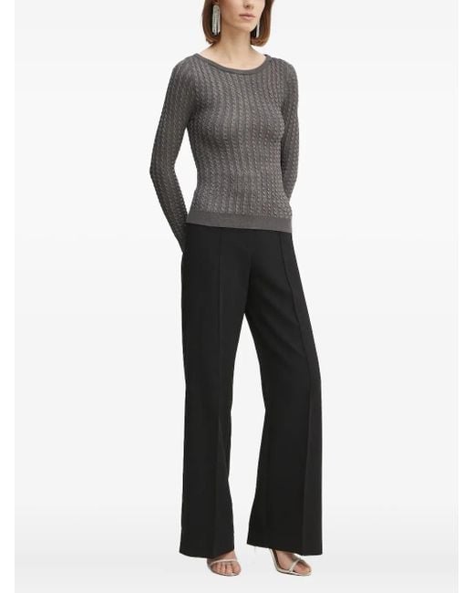 Guess Gray Metallic-Pullover mit Zopfmuster