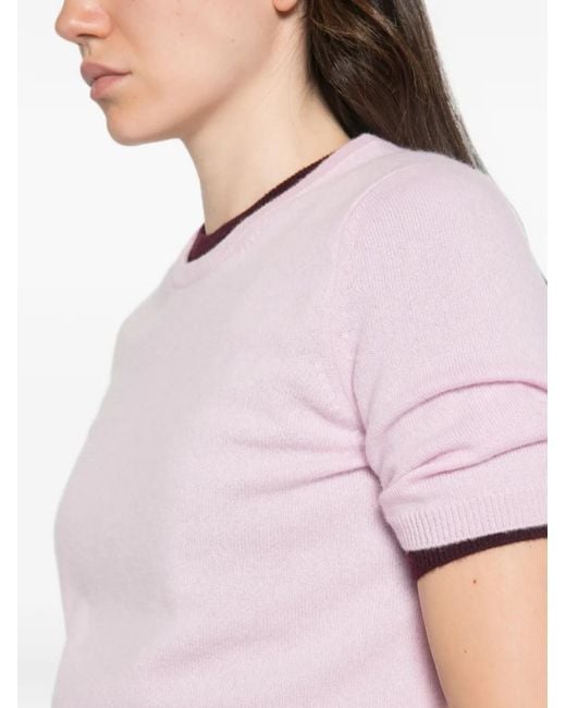 Bompard Pink Short-Sleeved Cashmere Jumper