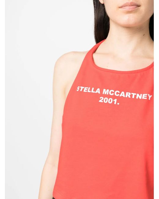 Stella McCartney Red Logo-Print Tank Top