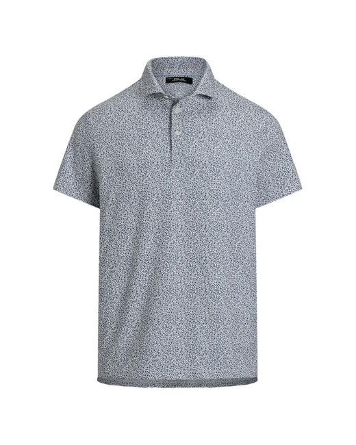 Ralph Lauren Gray Leaf-Print Short-Sleeve Polo Shirt for men