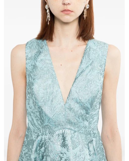 Saiid Kobeisy Blue Brocade Dress