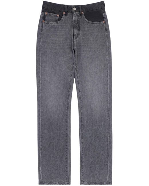 Jeans dritti vita alta in cotone di MM6 by Maison Martin Margiela in Gray
