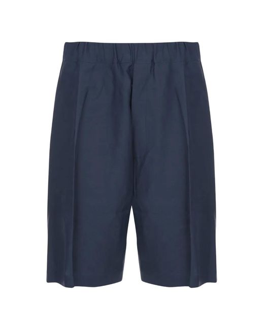 Laneus Blue Cancun Pleated Elasticated Shorts for men