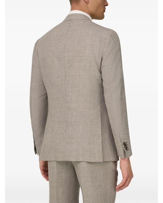 Boggi Gray Patterned Double-Pleat Suit for men