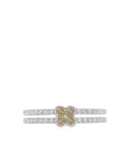 HYT Jewelry White Clove-Shape Diamond-Embellishment Ring