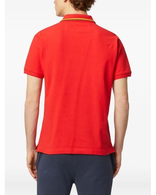 K-Way Red Tipped-Collar Polo Shirt for men