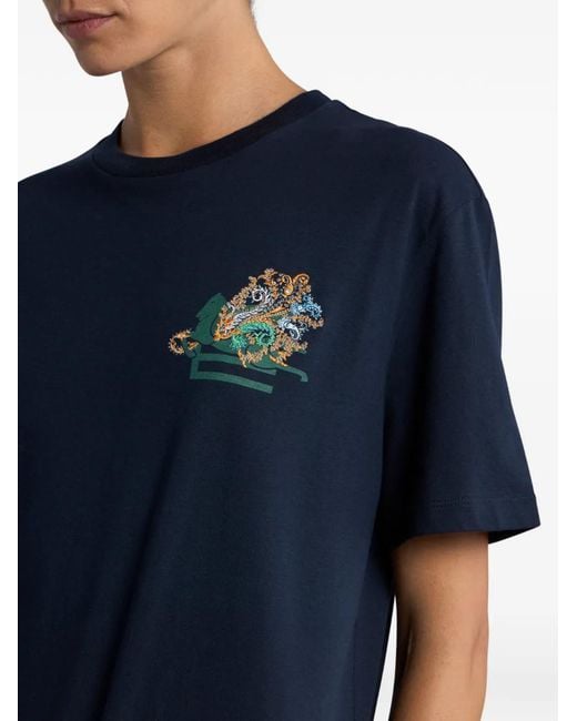 Etro Blue Cotton Polyester T-Shirt