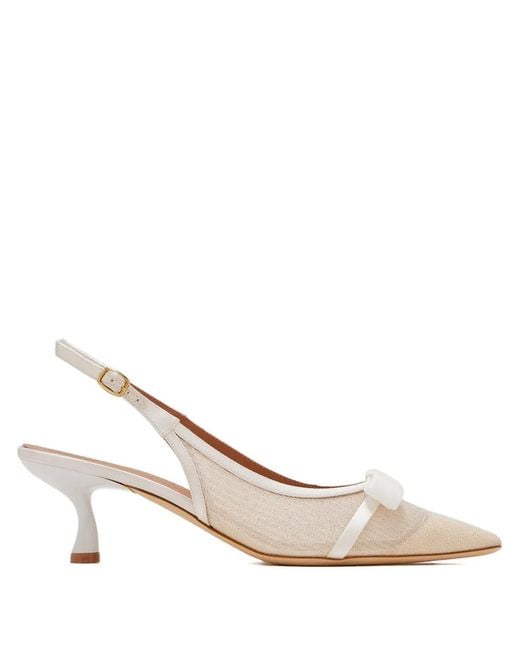 Malone Souliers Natural Jama Bow Slingback Pumps