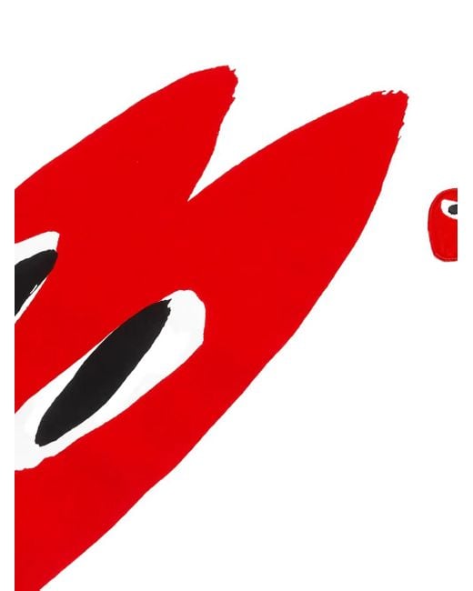 COMME DES GARÇONS PLAY Red T-shirt With Contrasting Logo for men