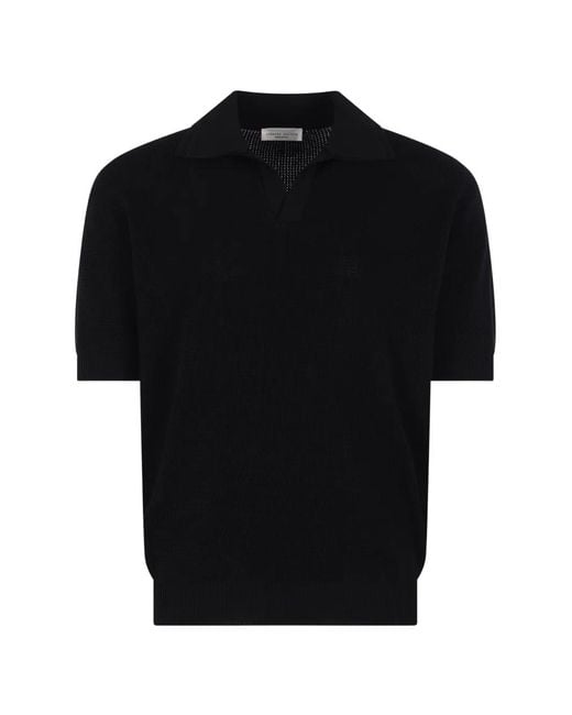Roberto Collina Black Open-Knit Short-Sleeve T-Shirt for men