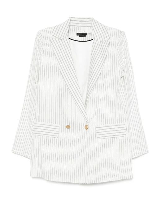 Alice + Olivia White Gestreifter Arias Blazer