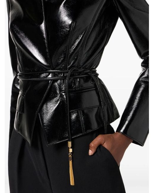 Elisabetta Franchi Black Jacke Mit Gürtel