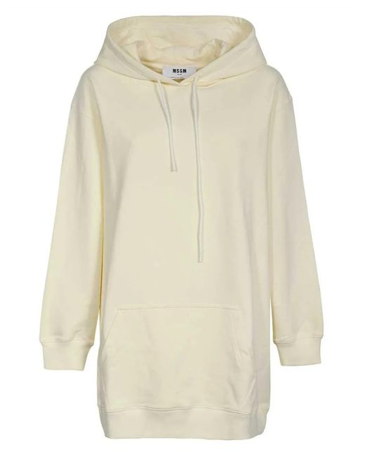 MSGM White Cotton Hoodie
