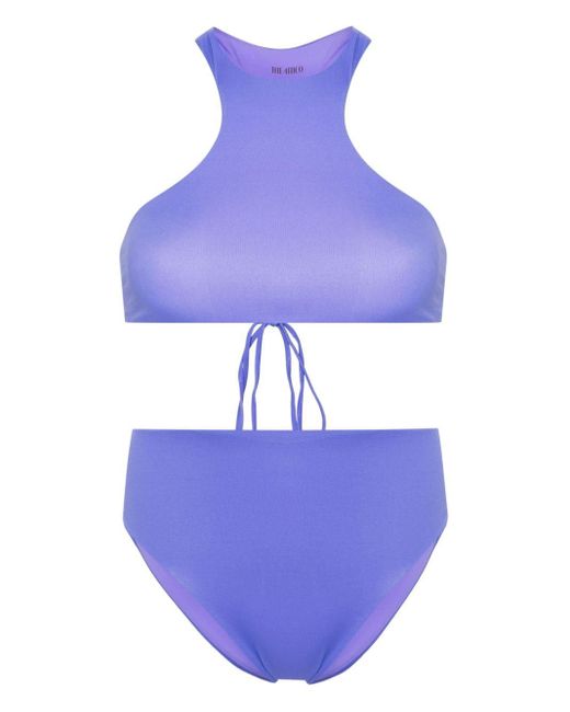 The Attico Purple Bikini mit Cut-Out
