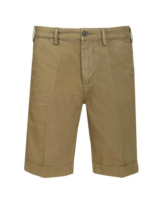 Al Duca D'aosta Green Pleated Turn-Up Shorts for men