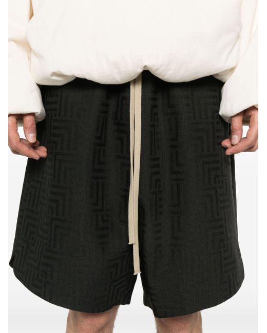 Fear Of God Black Patterned-jacquard Deck Shorts for men